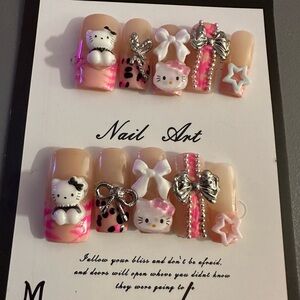 Cute Hello Kitty Nail Art Set